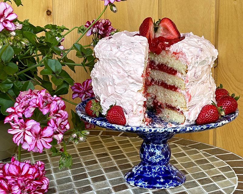 Four-layer Strawberry Lemonade Cake