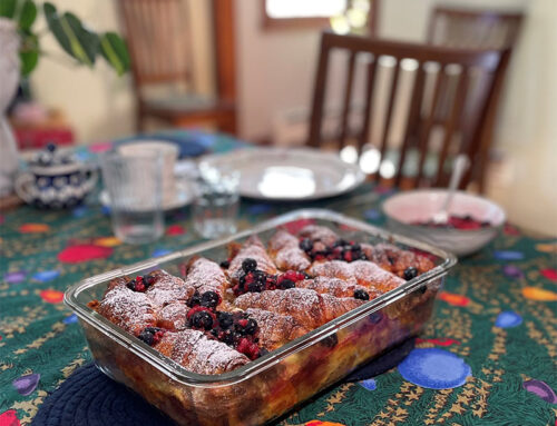 Croissant Breakfast Casserole with Homemade Lemon Curd