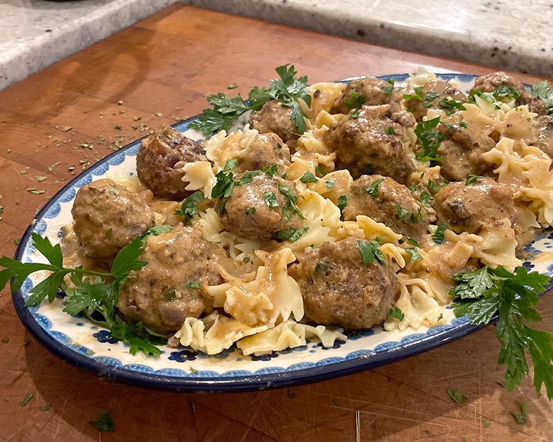 Lite Swedish Meatballs with Milk Gravy