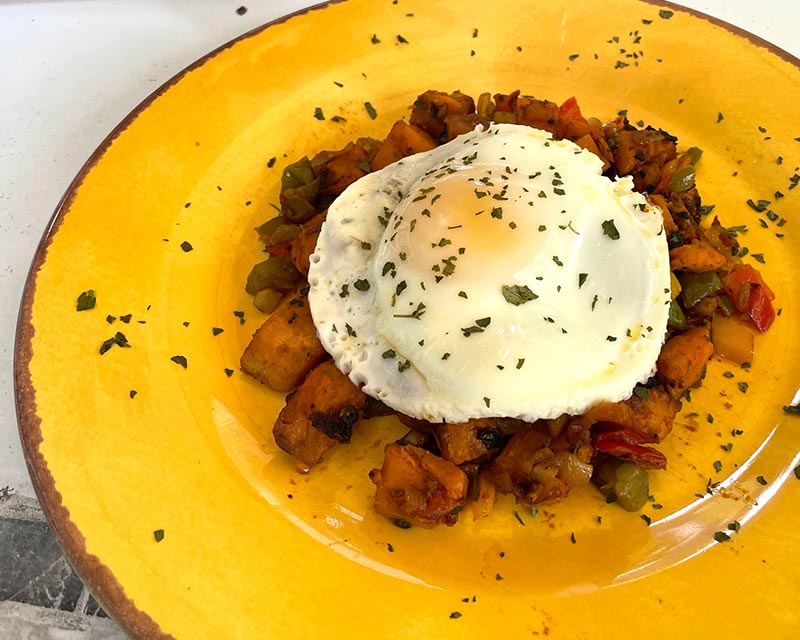 Farmstand Sweet Potato Hash & Eggs