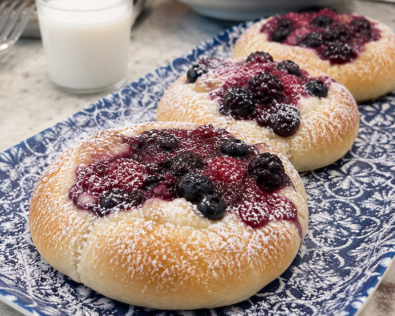 Lemon Triple Berry Buns